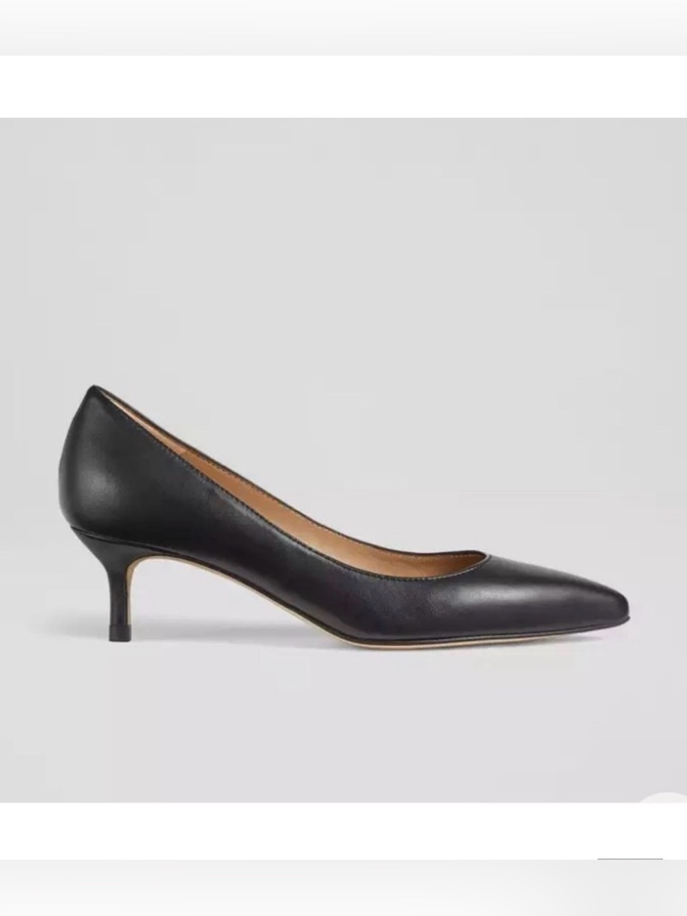 LK Bennett London Audrey Black Leather Kitten Heel Courts Size 6